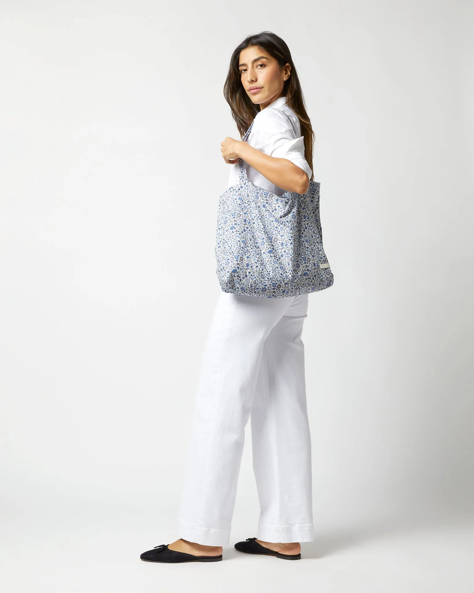 Reusable Tote Bag in Blue Godinton Garden Liberty Fabric sold by Mashburn product image thumbnail 2