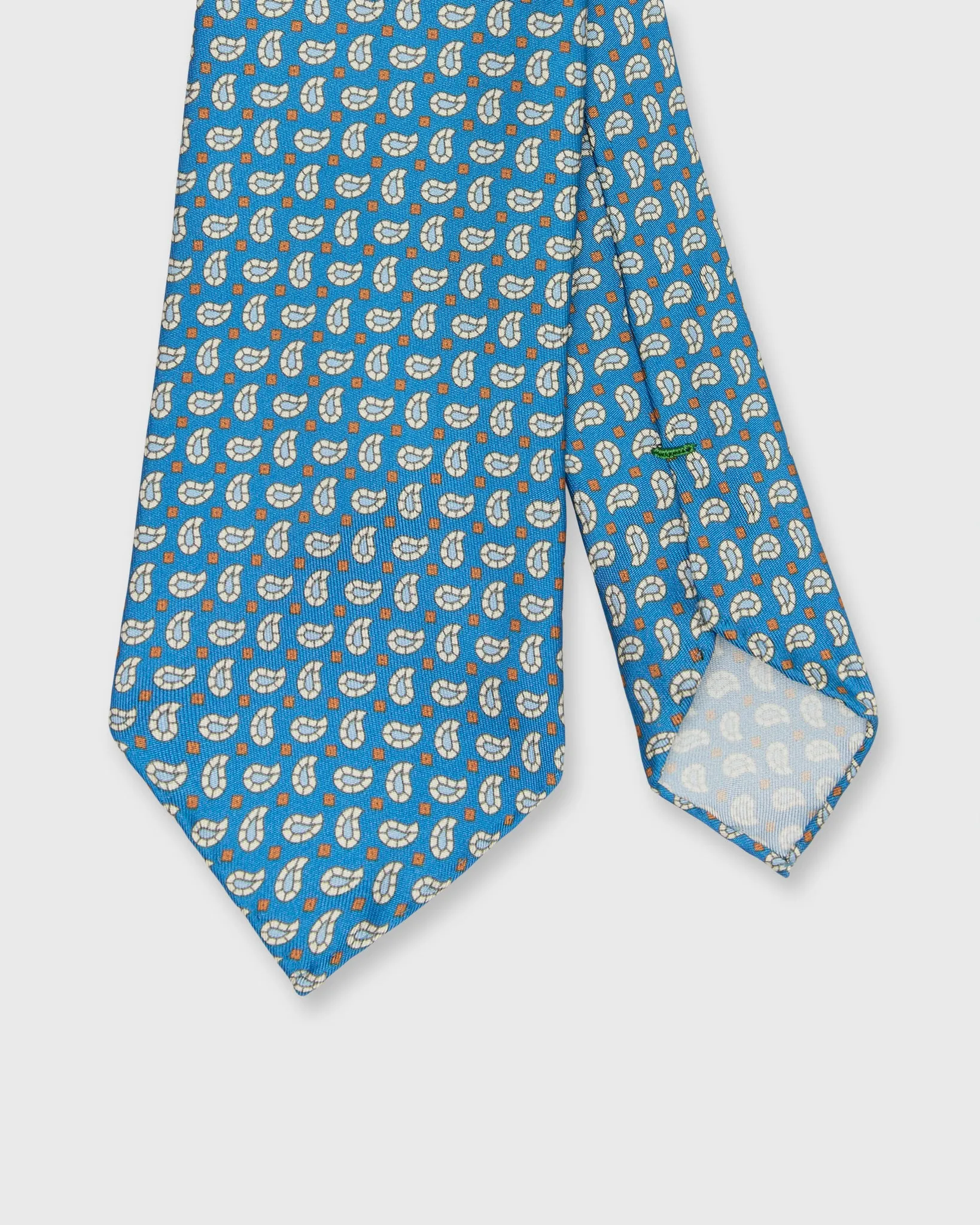 Silk Print Tie in Blue/Light Blue/Havana Paisley sold by Mashburn