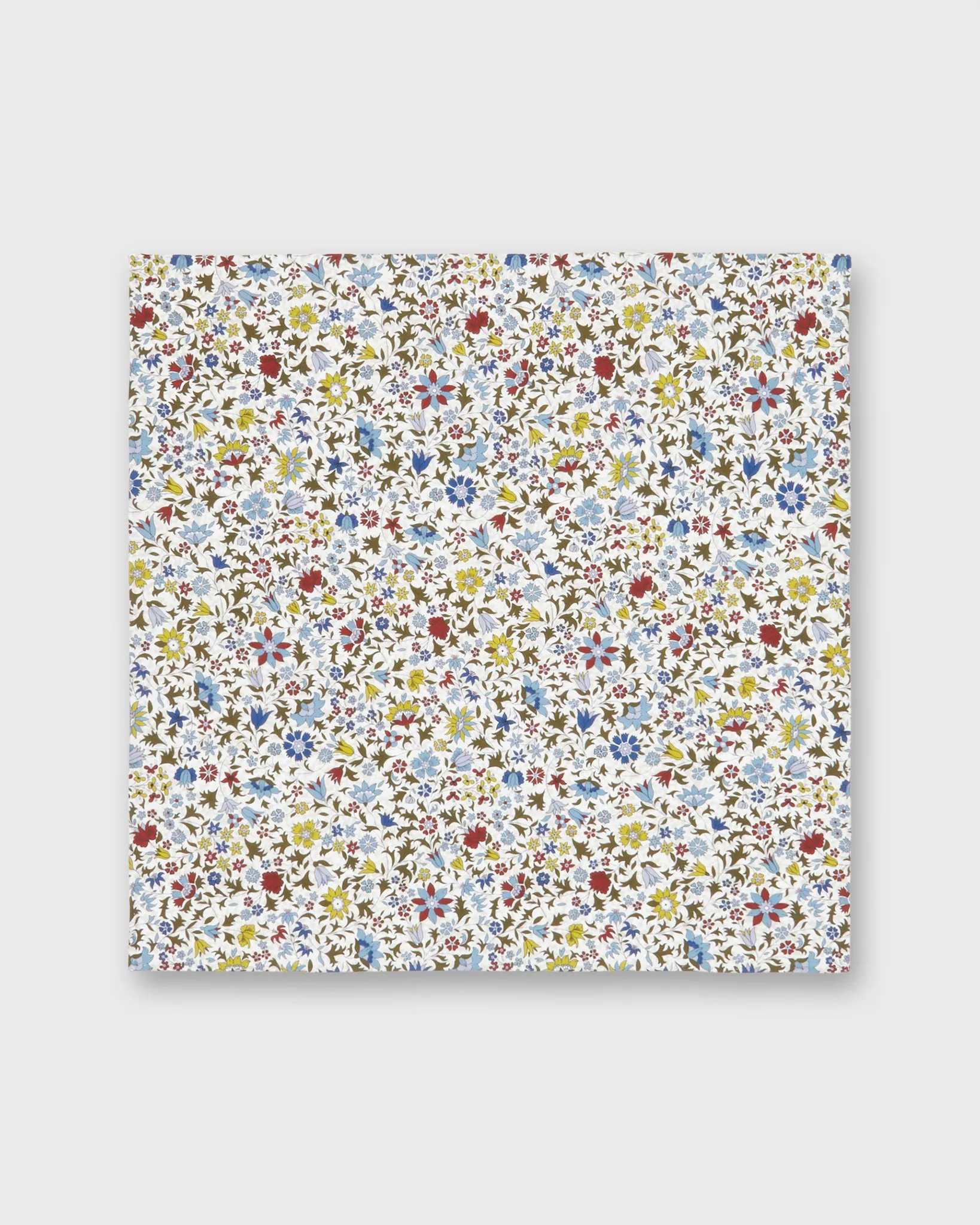 Cotton Print Pocket Square in Olive Godinton Garden Liberty Fabric sold by Mashburn product image thumbnail 2