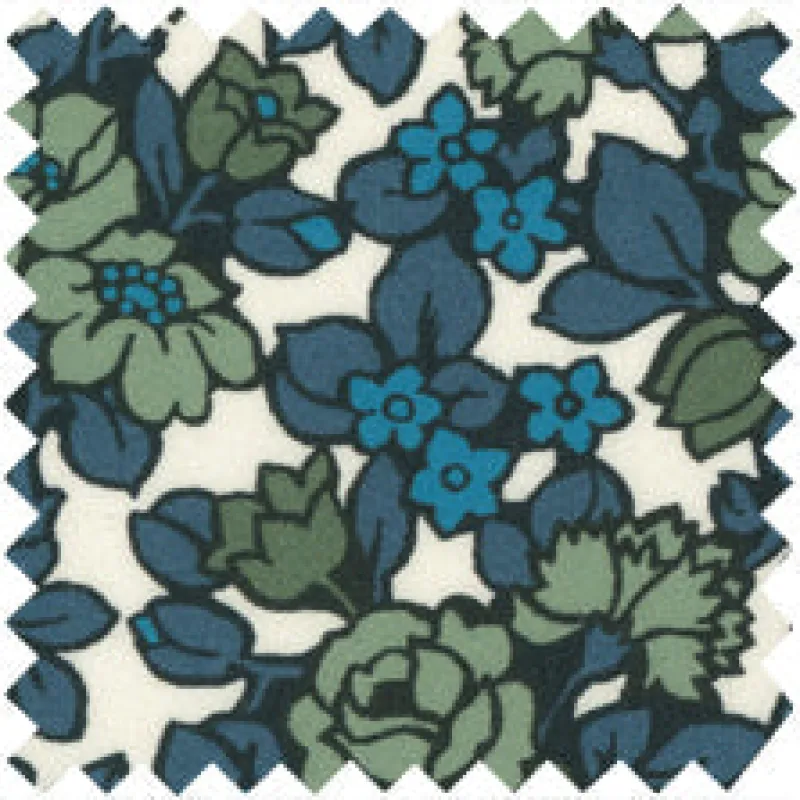 Made-to-Order Anaya Popover Dress in Green/Blue Multi Anthology Liberty Fabric sold by Mashburn