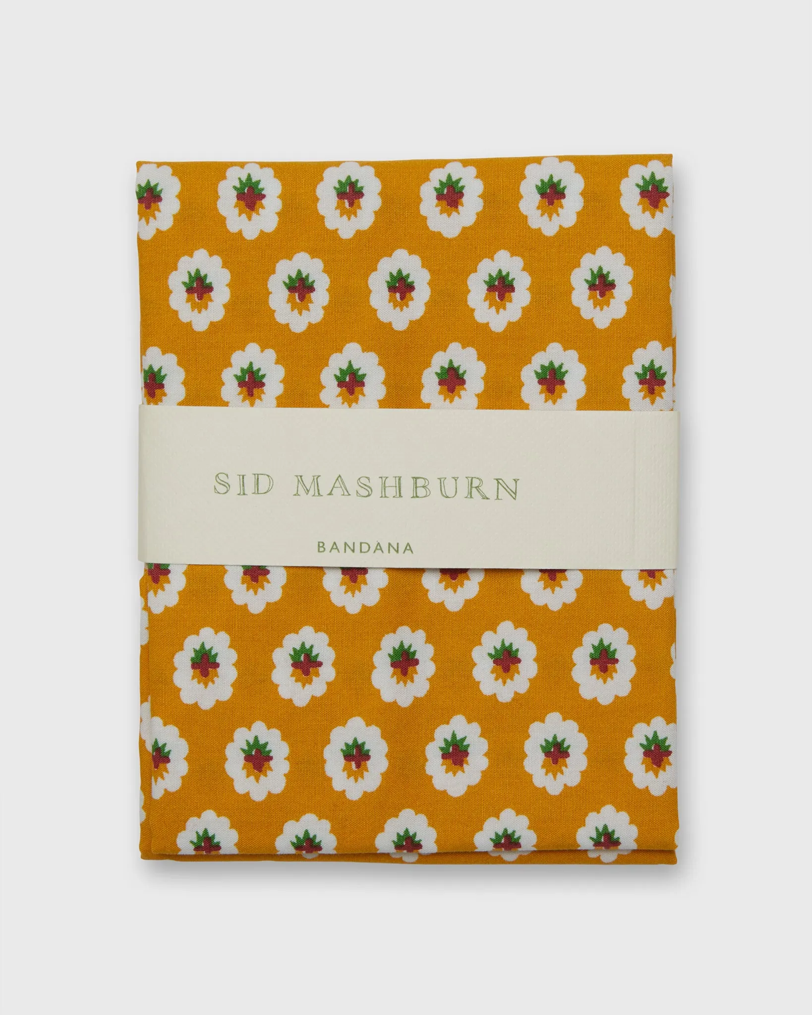 Bandana in Mustard/Green/Red sold by Mashburn