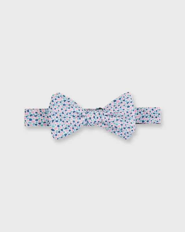 Cotton Bow Tie in Pink/Sky/Navy Speckled Print made by Sid Mashburn
