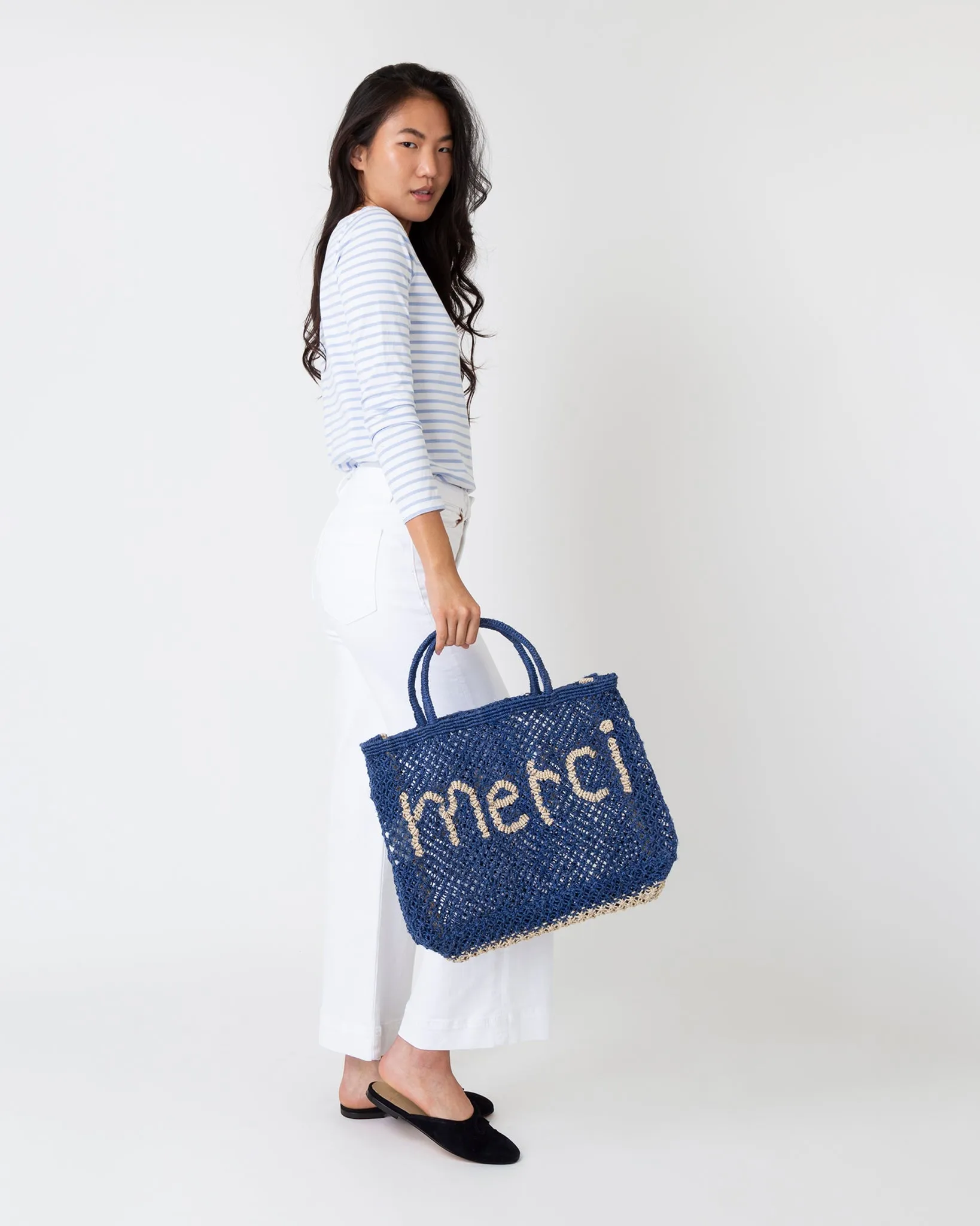 Small Merci Tote in Indigo/Natural sold by Mashburn product image thumbnail 2