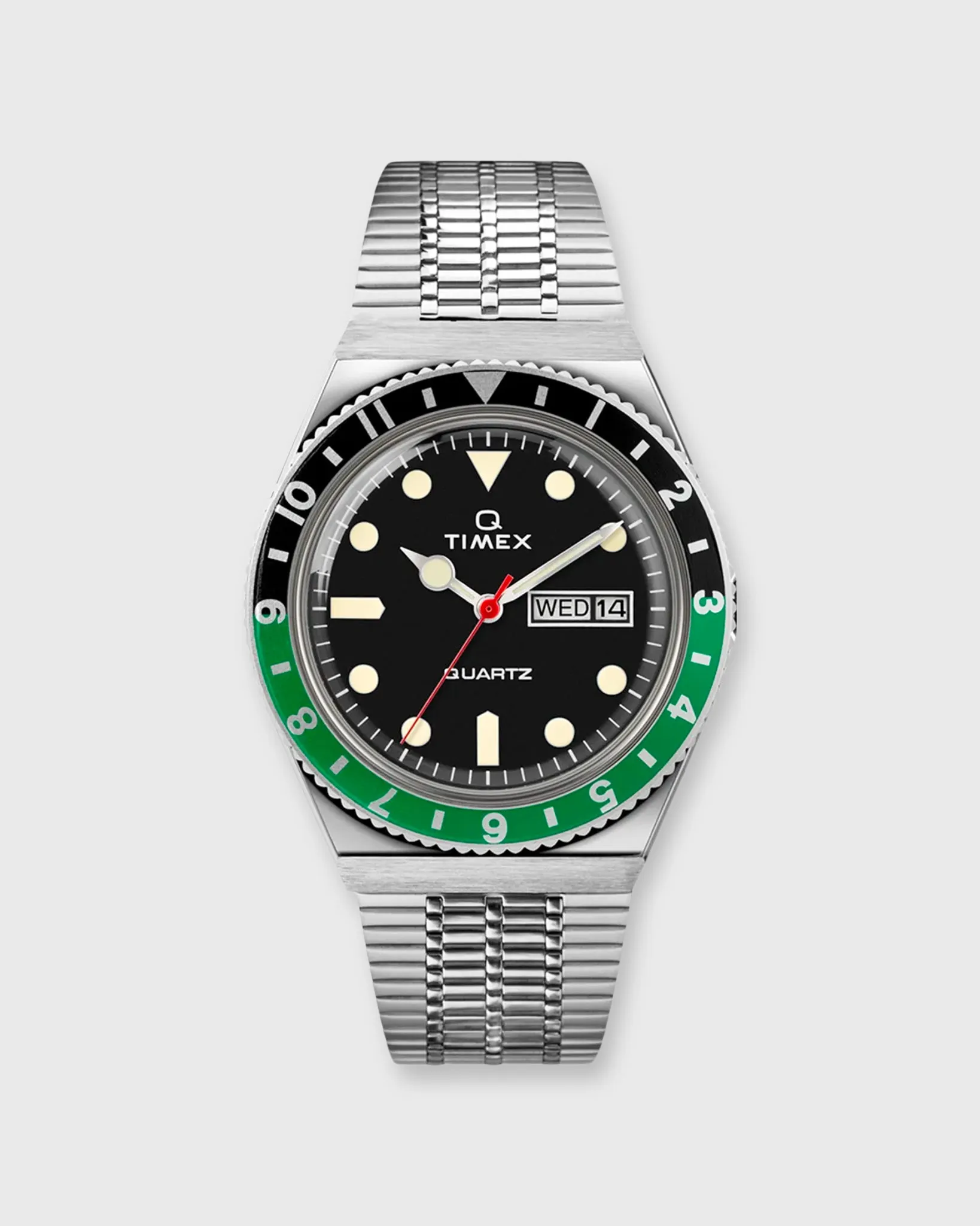 Q Timex Reissue Watch in Silver/Black/Green sold by Mashburn