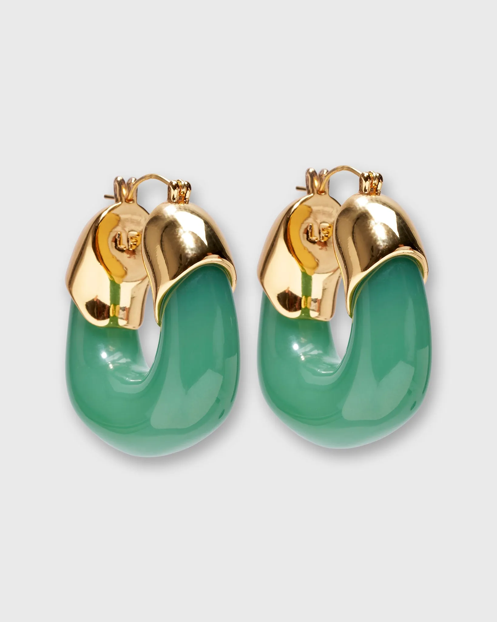Organic Hoop Earrings in Sage sold by Mashburn