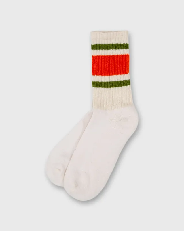 Retro Stripe Socks in Orange/Chive sold by Mashburn