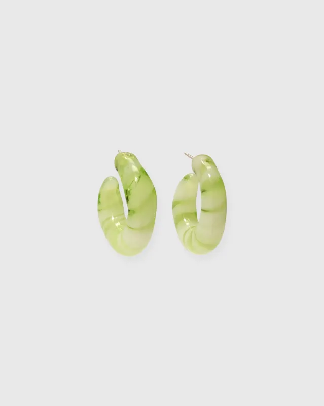 Cascais Hoop Earrings in Lime made by Lizzie Fortunato