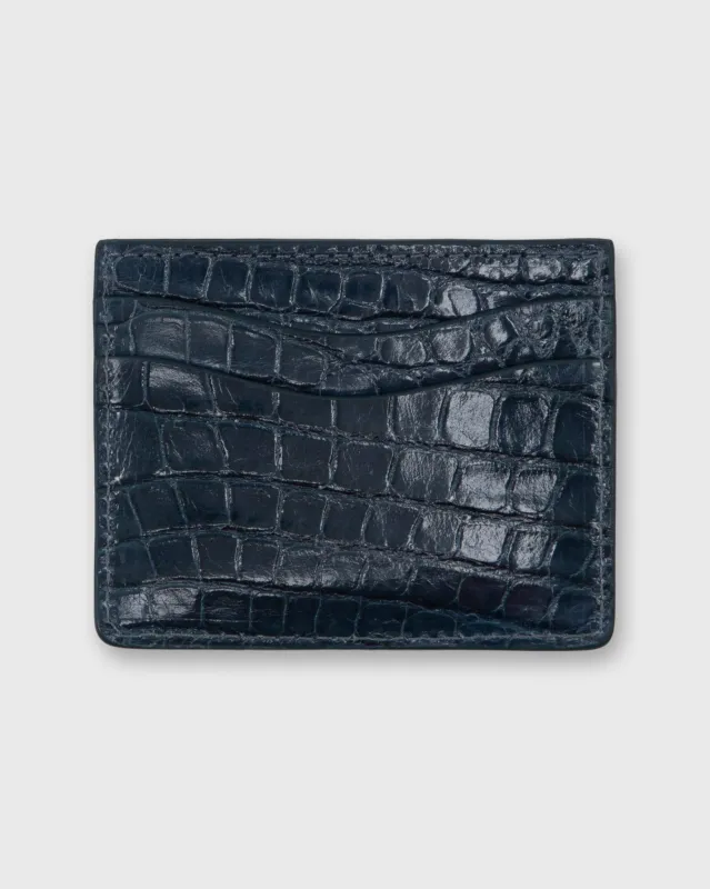 Card Holder in Blue Glazed Alligator made by Mashburn