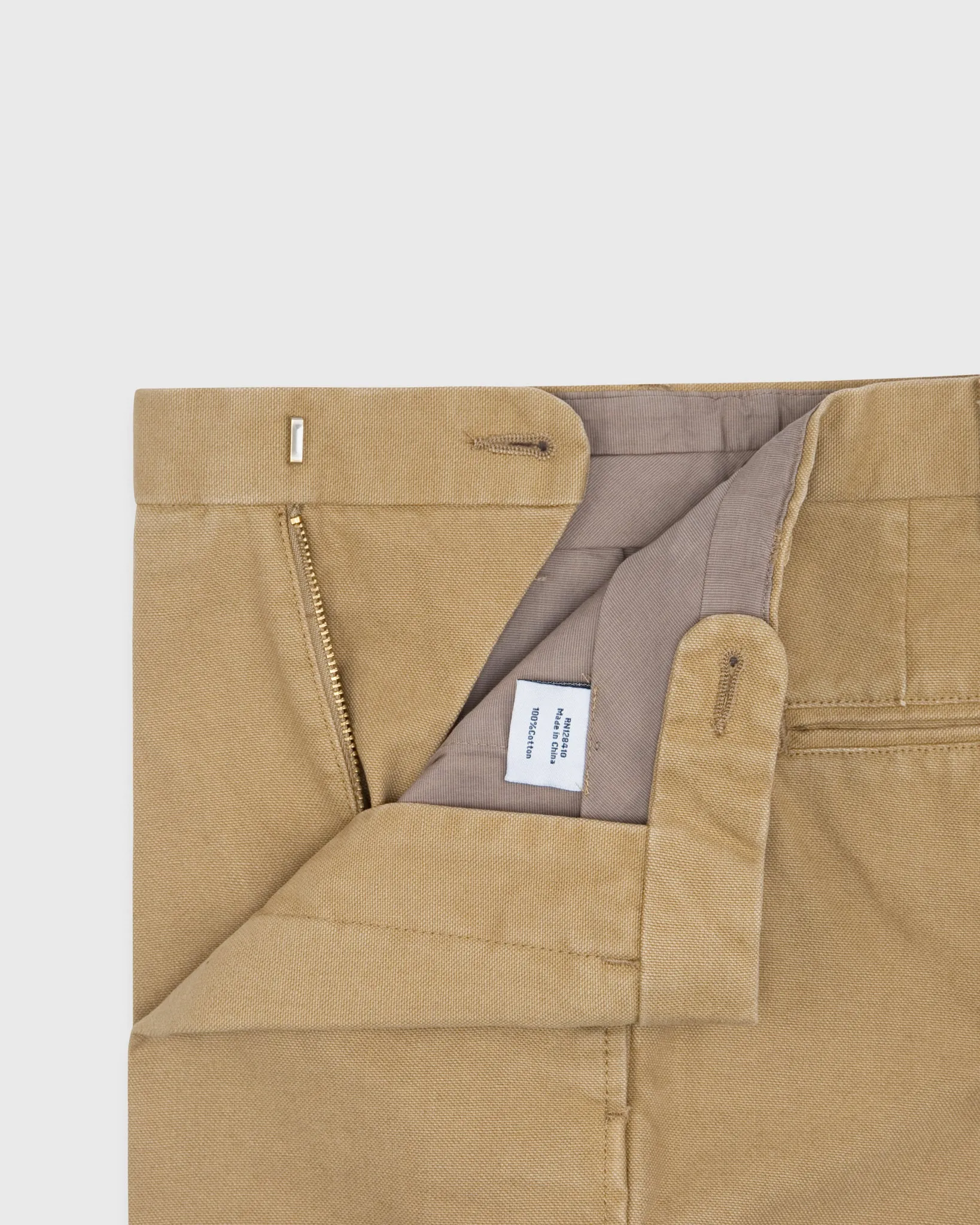 Garment-Dyed Sport Trouser in British Khaki Canvas sold by Mashburn product image thumbnail 3