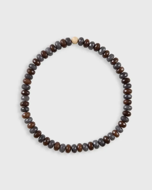 Semi Precious Beaded Choker in Latte made by Mashburn