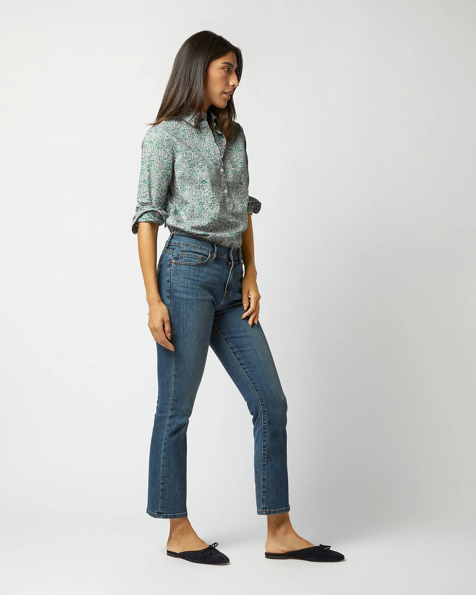 Tomboy Popover Shirt in Green/Rose Poppy Day Liberty Fabric sold by Mashburn product image thumbnail 4