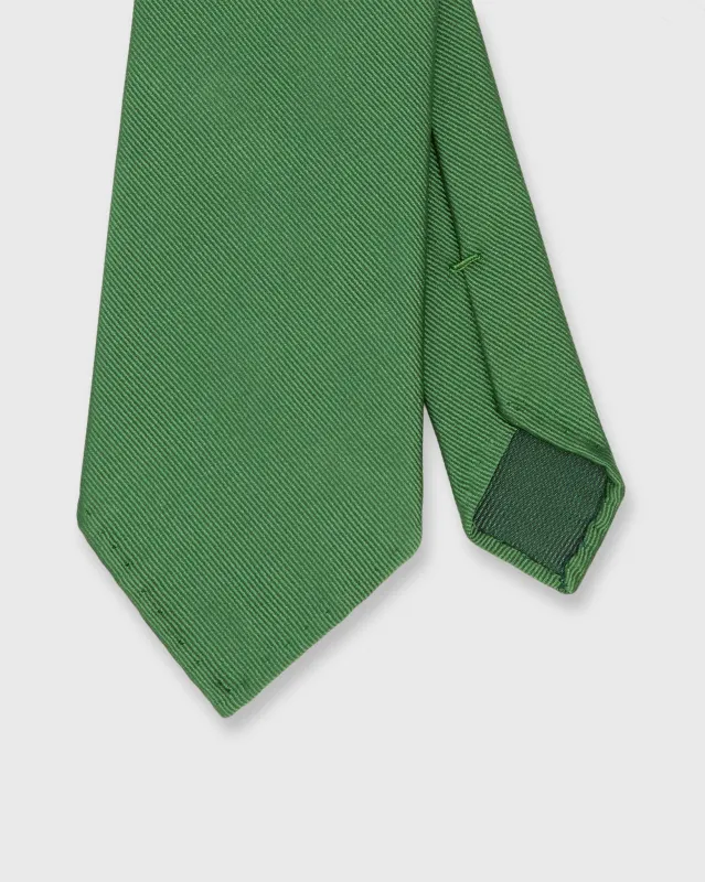 Silk Woven Tie in Green Twill sold by Mashburn