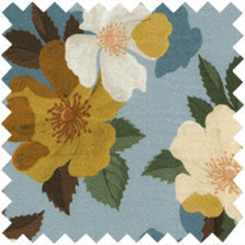 Made-to-Order Anaya Popover Dress in Blue/Gold Nysa Liberty Fabric made by Mashburn