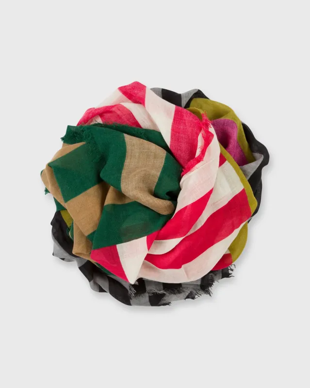 Multicolor Stripe Scarf in Multi made by Mashburn