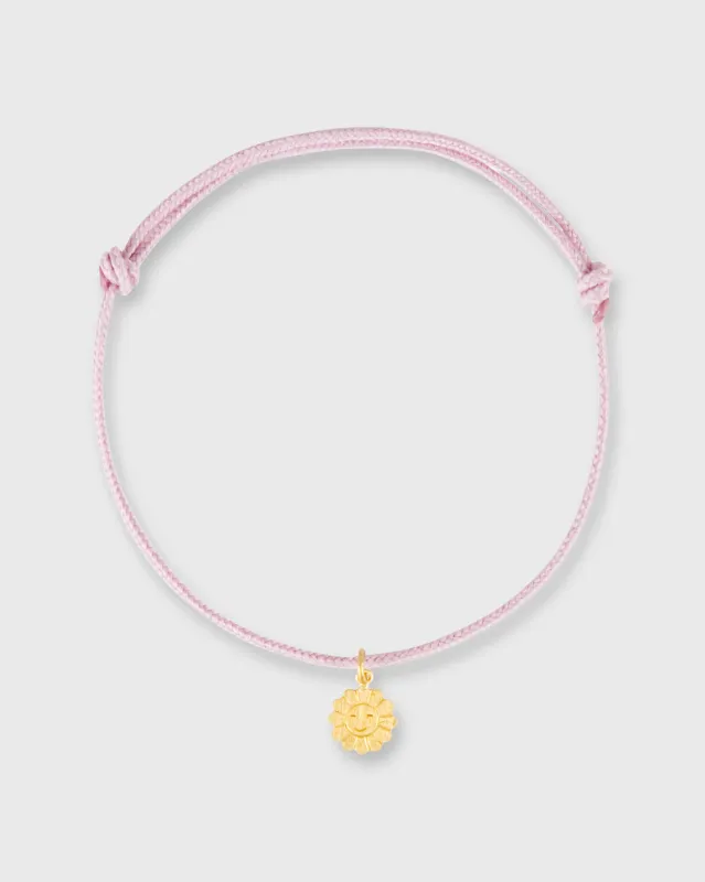 Smiling Daisy Charm Bracelet in Gold/Assorted Color Cord made by Mashburn