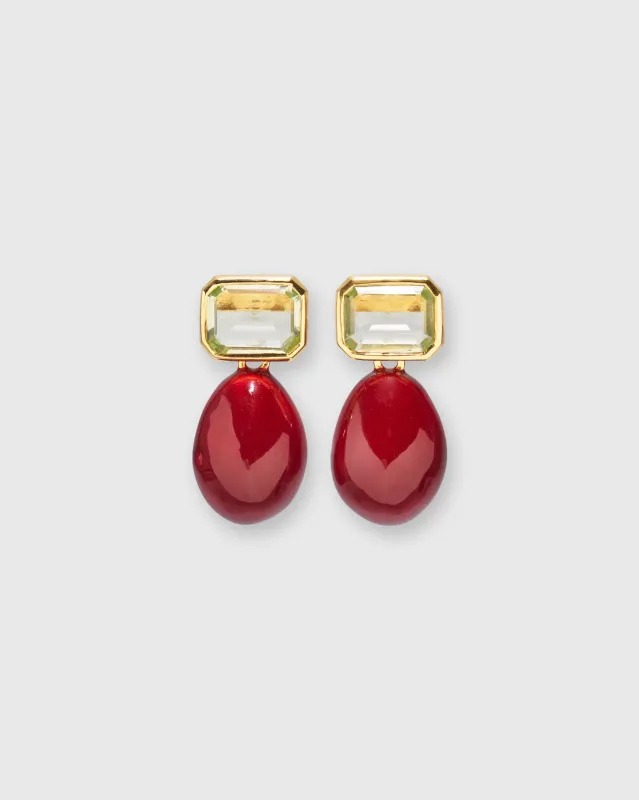 Bean Earrings in Burgundy made by Lizzie Fortunato