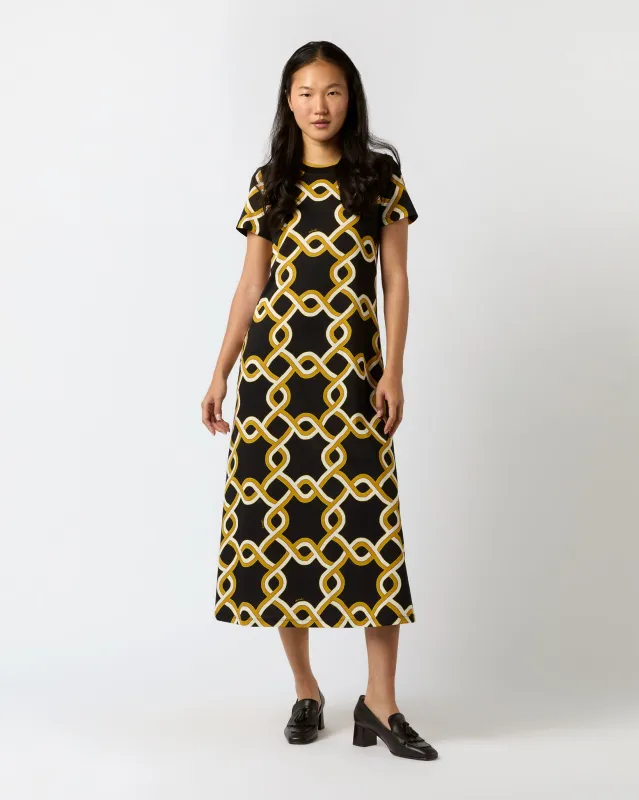 Sporty Swing Dress in Black Tackle Summer Poplin made by LA DoubleJ