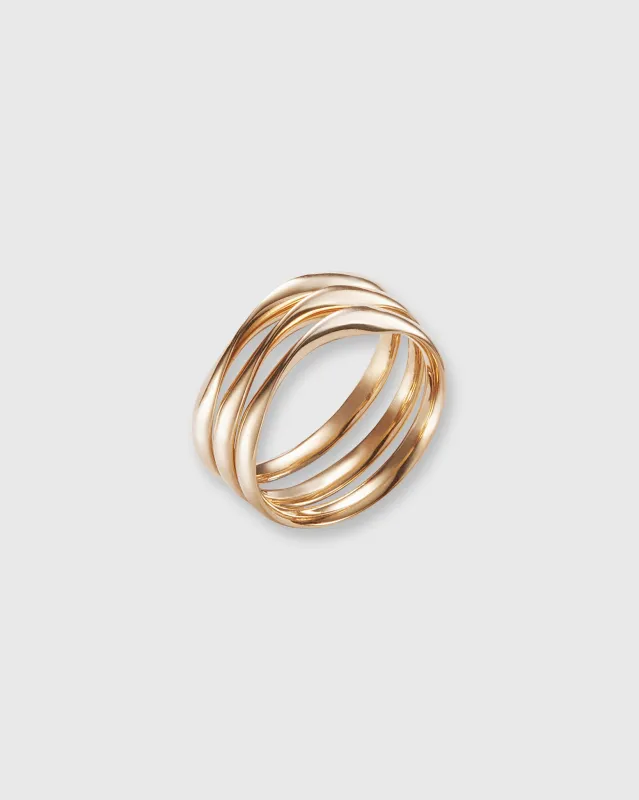 3 Circle Ring in Gold-Plated Brass sold by Mashburn