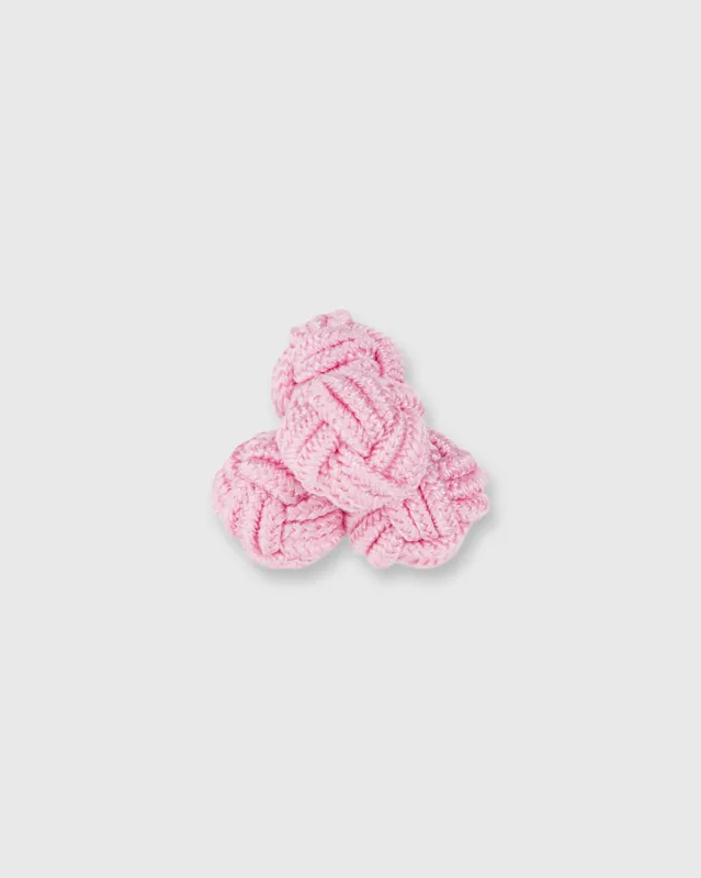 Small Silk Knot Cufflinks in Pink sold by Mashburn