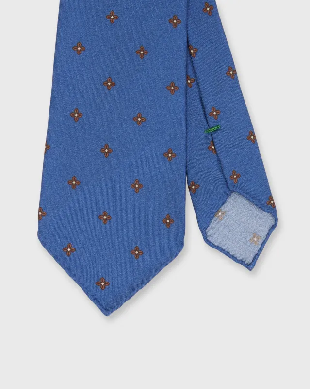 Silk Print Tie in Blue/Barn Flower made by Sid Mashburn