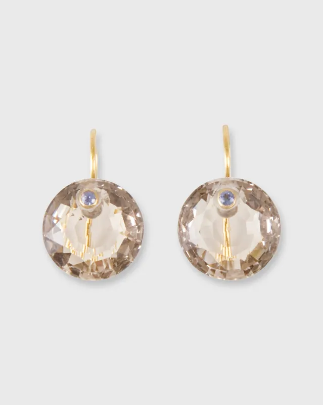 Round Gem Earrings in Smokey Quartz/Tanzanite sold by Mashburn