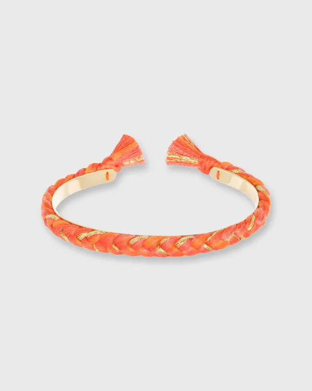 Copacabana Thin Braided Bangle in Geranium Orange made by Mashburn