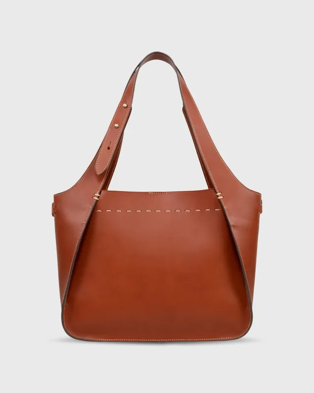 Lucie Bag in English Tan Leather made by Mashburn