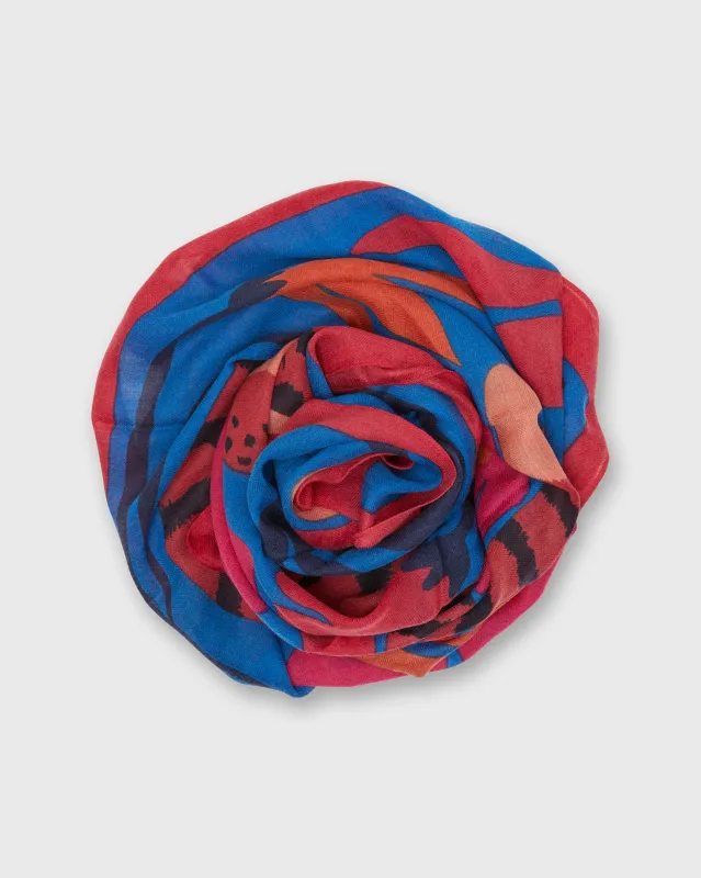 Folk Square Scarf in Red made by Mashburn
