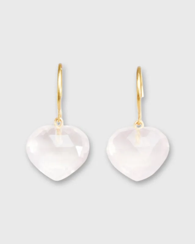 Heart Earrings in Rose Quartz made by Mashburn