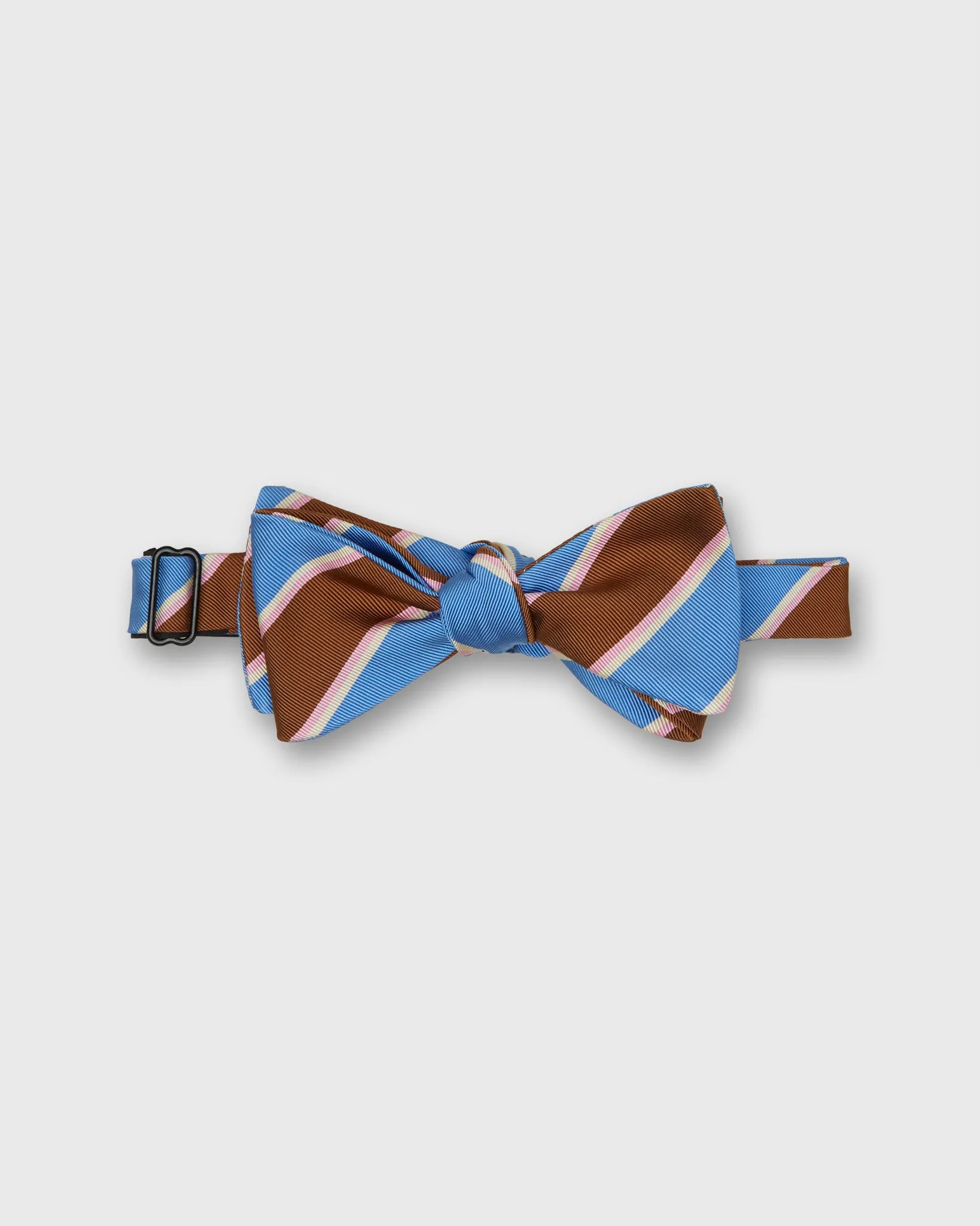 Silk/Cotton Bow Tie in Mahogany Hubbard Stripe sold by Mashburn