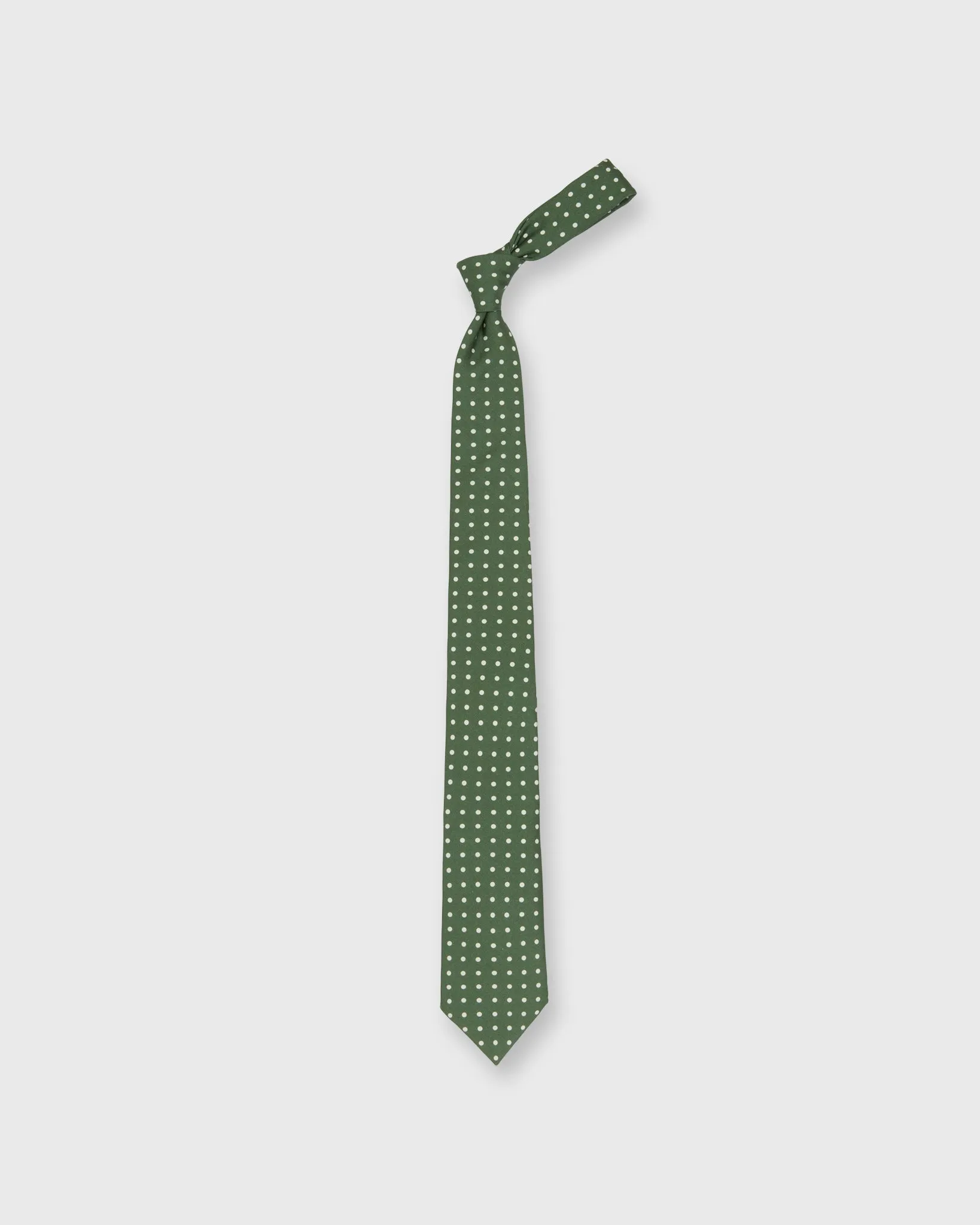 Silk Print Tie in Hunter/Bone Polka Dot sold by Mashburn product image thumbnail 3