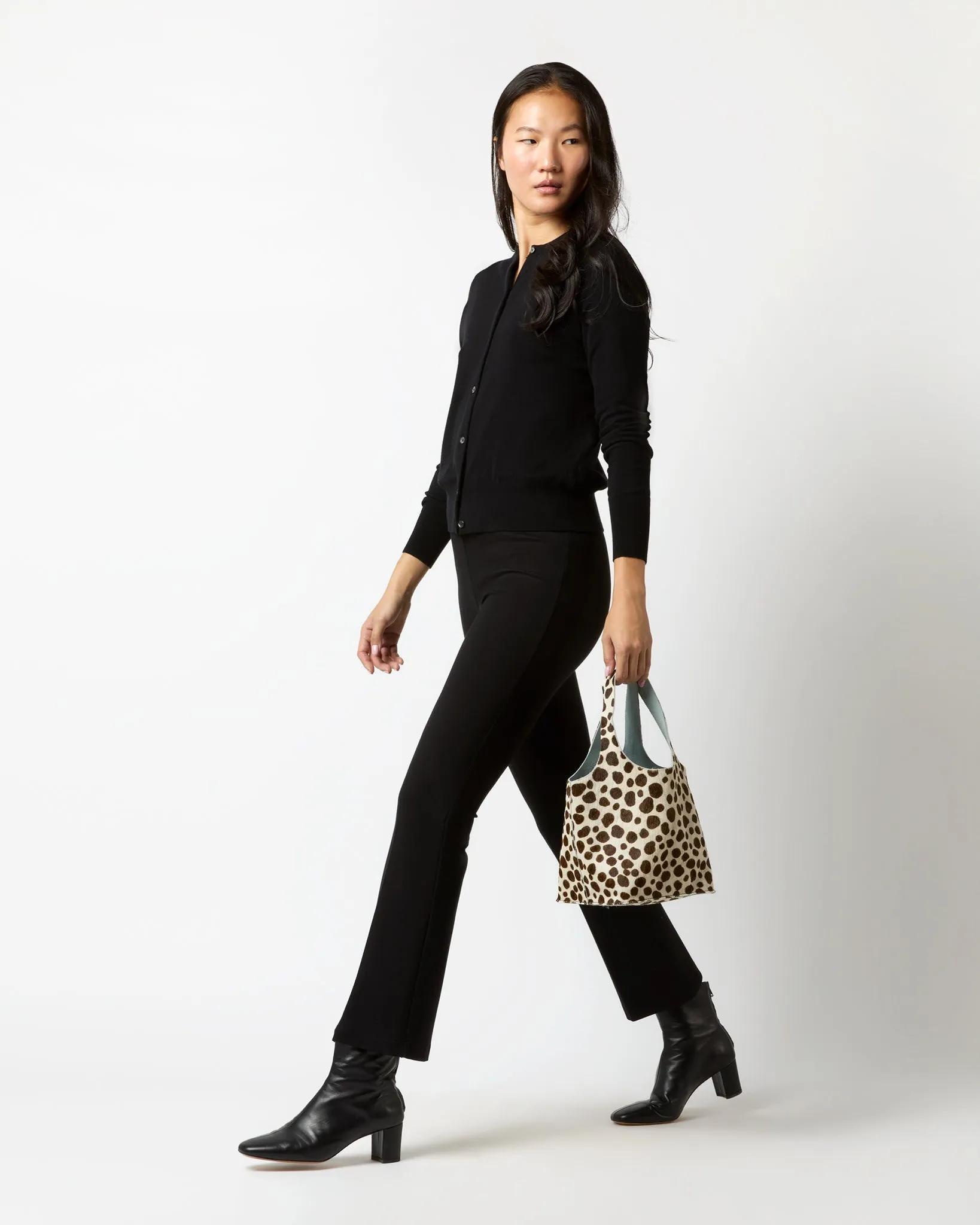 Paola Bucket Bag in White/Dark Brown Calf Hair sold by Mashburn product image thumbnail 3