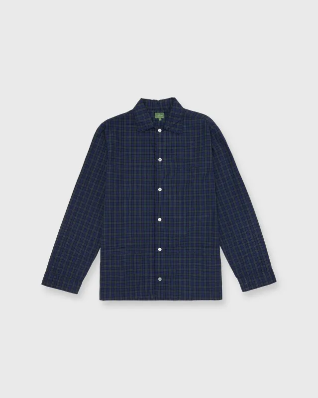 Pajama Set in Navy Blackwatch Tartan Poplin sold by Mashburn
