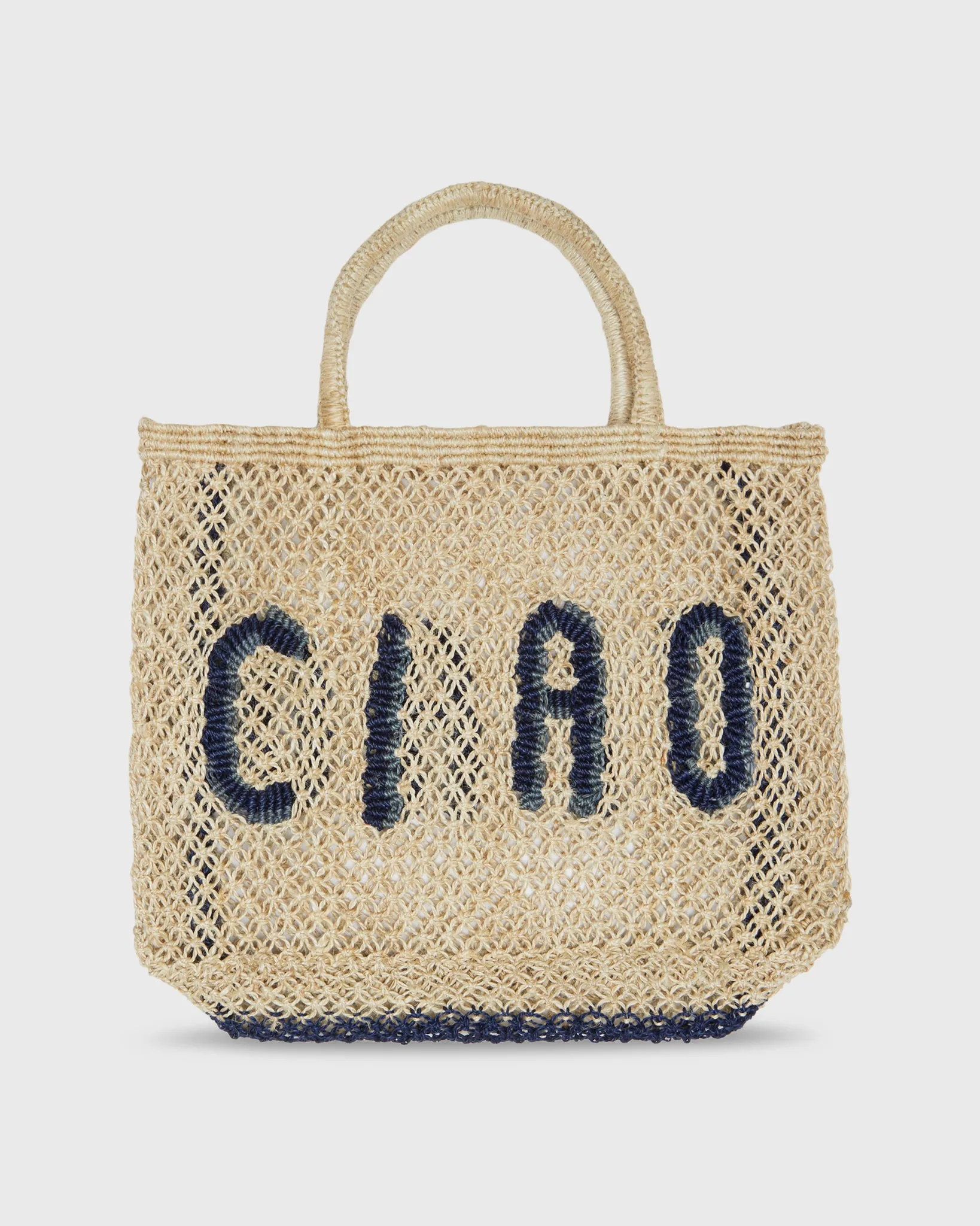 Small Ciao Tote in Natural/Indigo sold by Mashburn