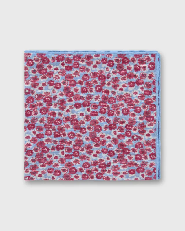 Linen/Cotton Print Pocket Square in Beet/Lilac/Bone Floral sold by Mashburn