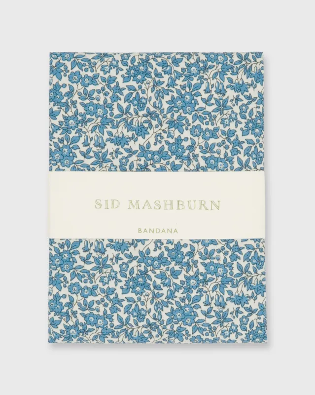 Bandana in Steel Blue Chamomile Liberty Fabric sold by Mashburn