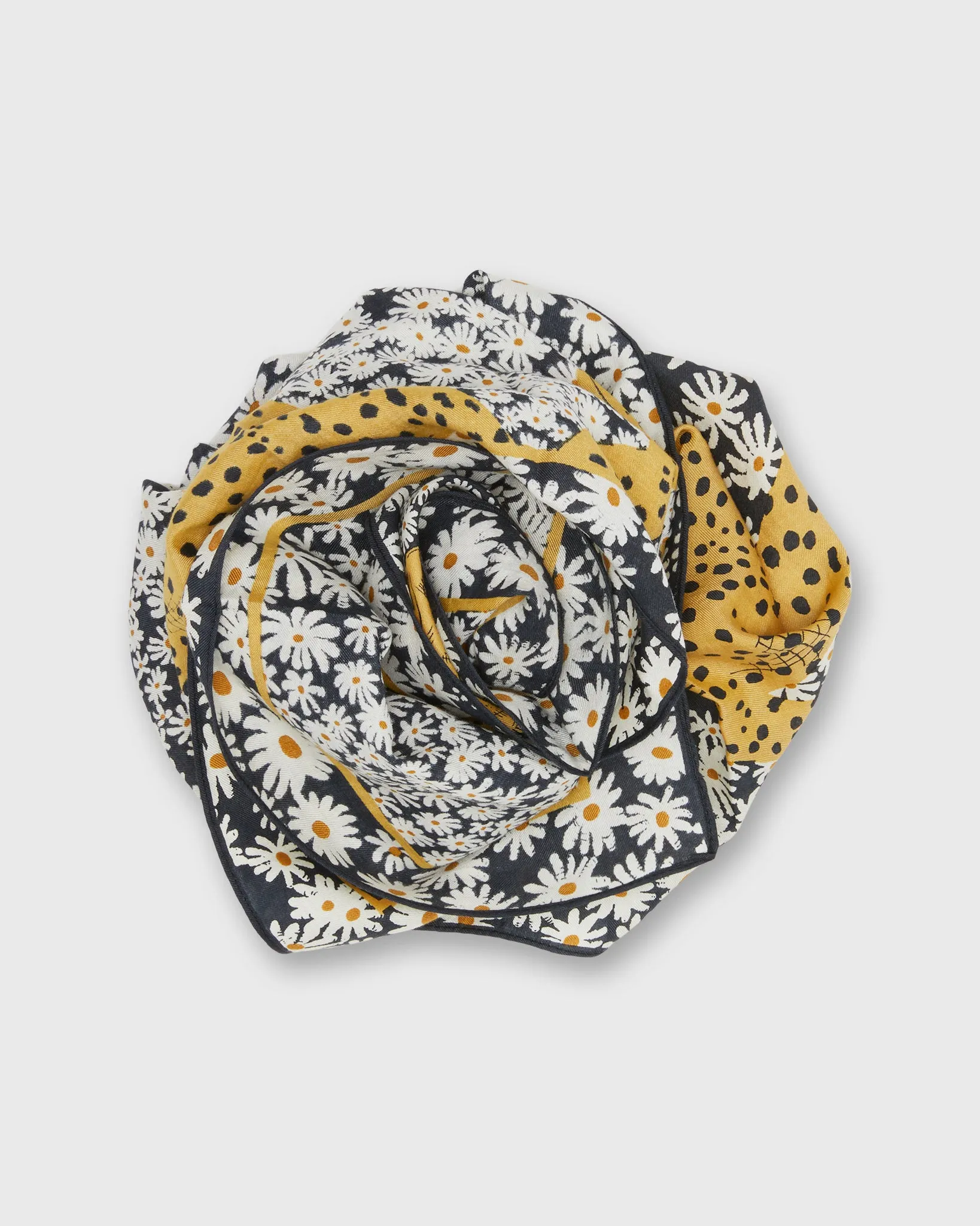 Pampa Daisy Square Scarf in Black sold by Mashburn