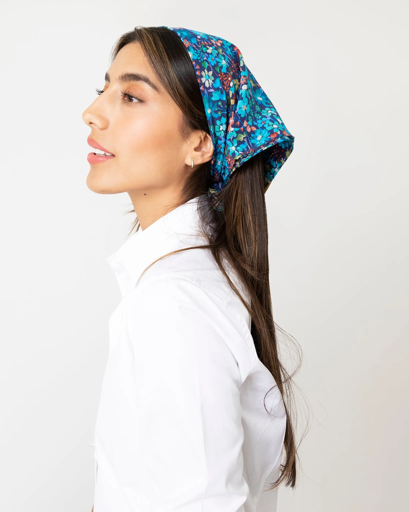 Anyway Scarf in Blue Dreams Of Summer Liberty Fabric Silk sold by Mashburn product image thumbnail 2