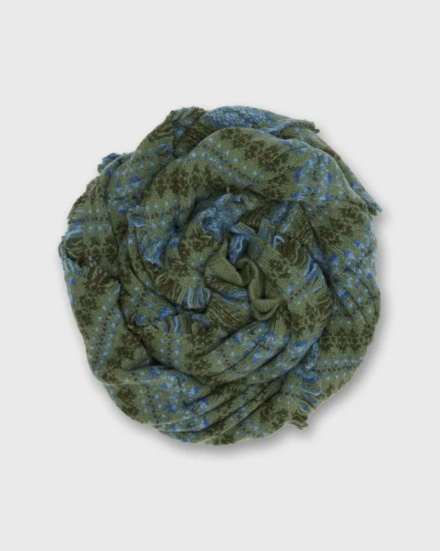 Fair Isle Scarf in Olive Multi Extra Fine Merino made by Mashburn