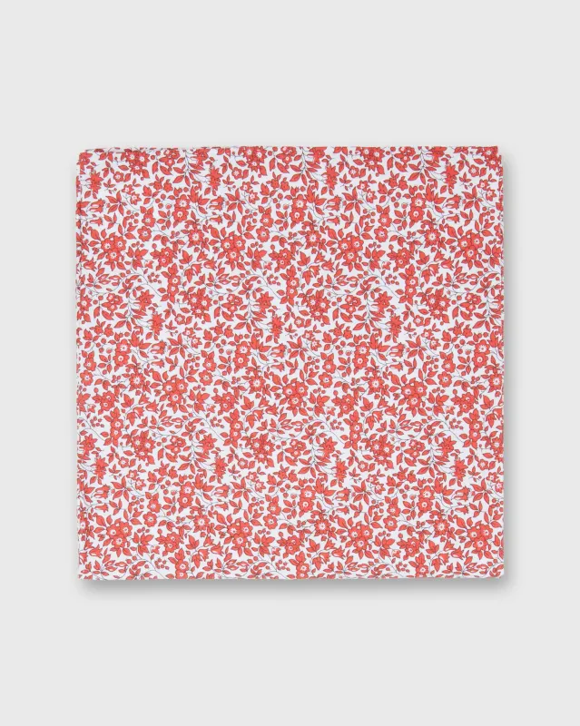 Cotton Print Pocket Square in Red/White Multi Chamomile Liberty Fabric sold by Mashburn