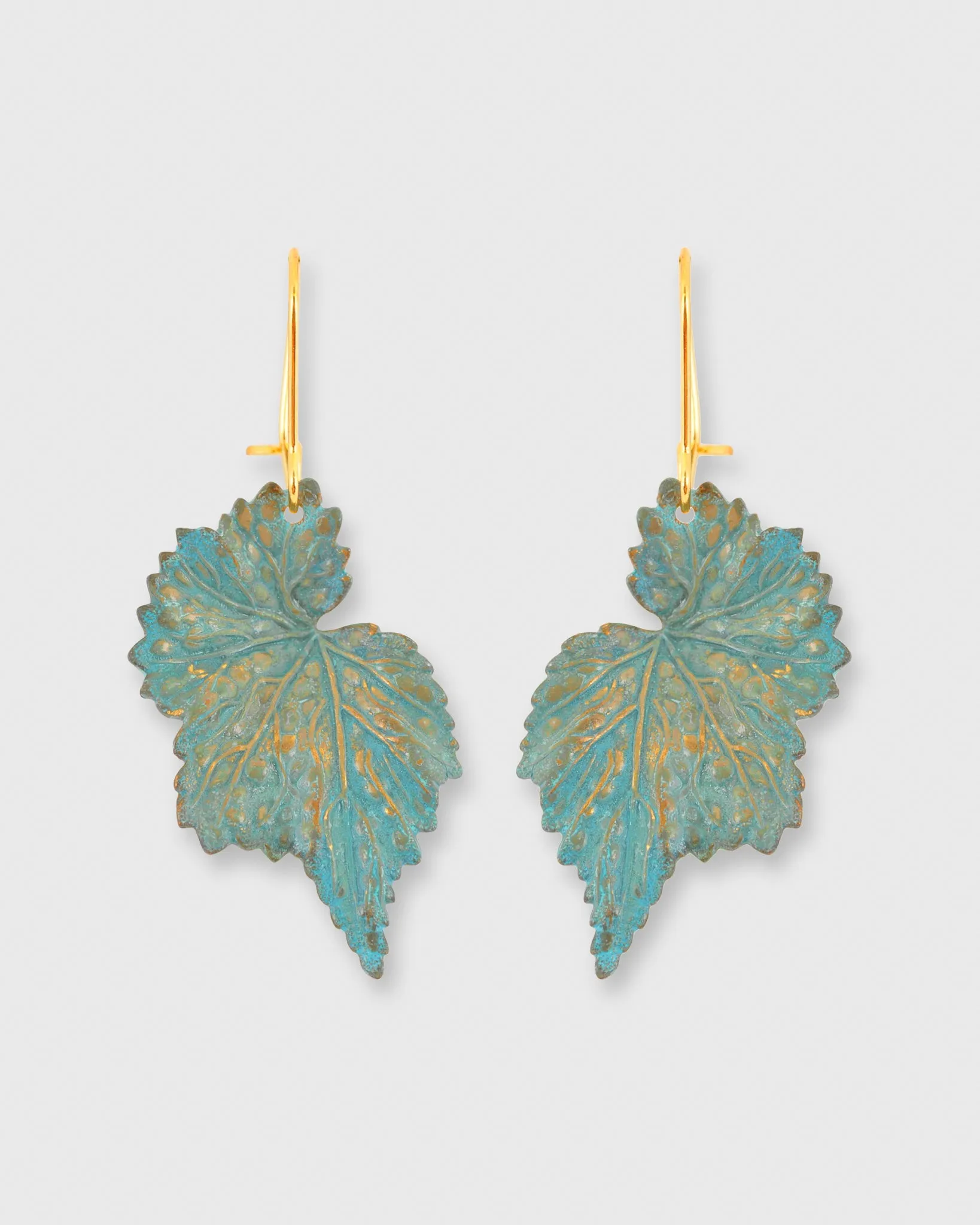 Begonia Mini Earrings in Bluish-Green/Brass sold by Mashburn