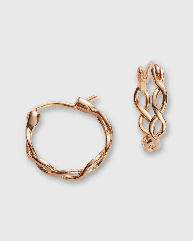 Small Braided Hoop Earrings in Gold-Plated Brass sold by Mashburn