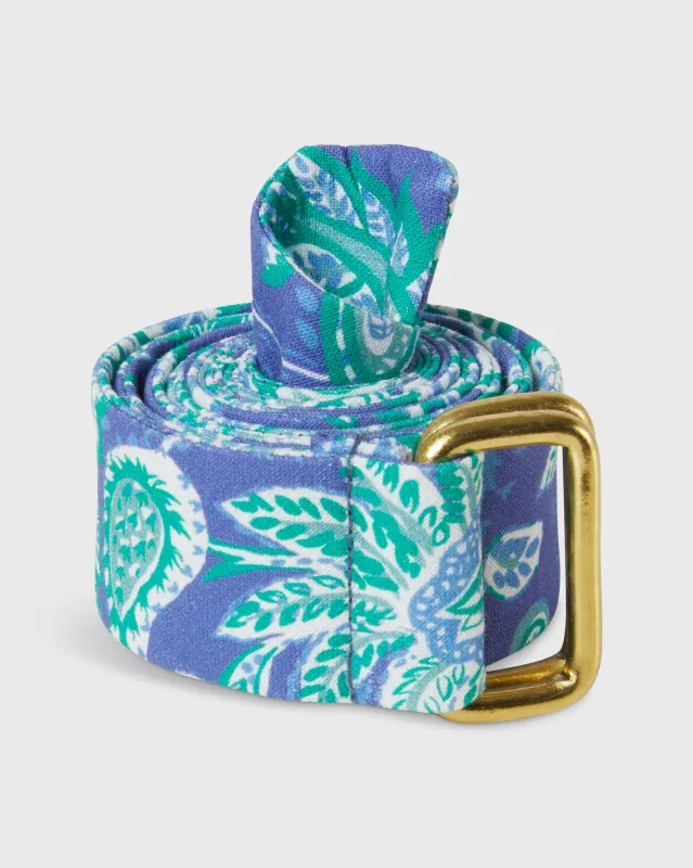 D-Ring Belt in Blue Kiawah Paisley sold by Mashburn