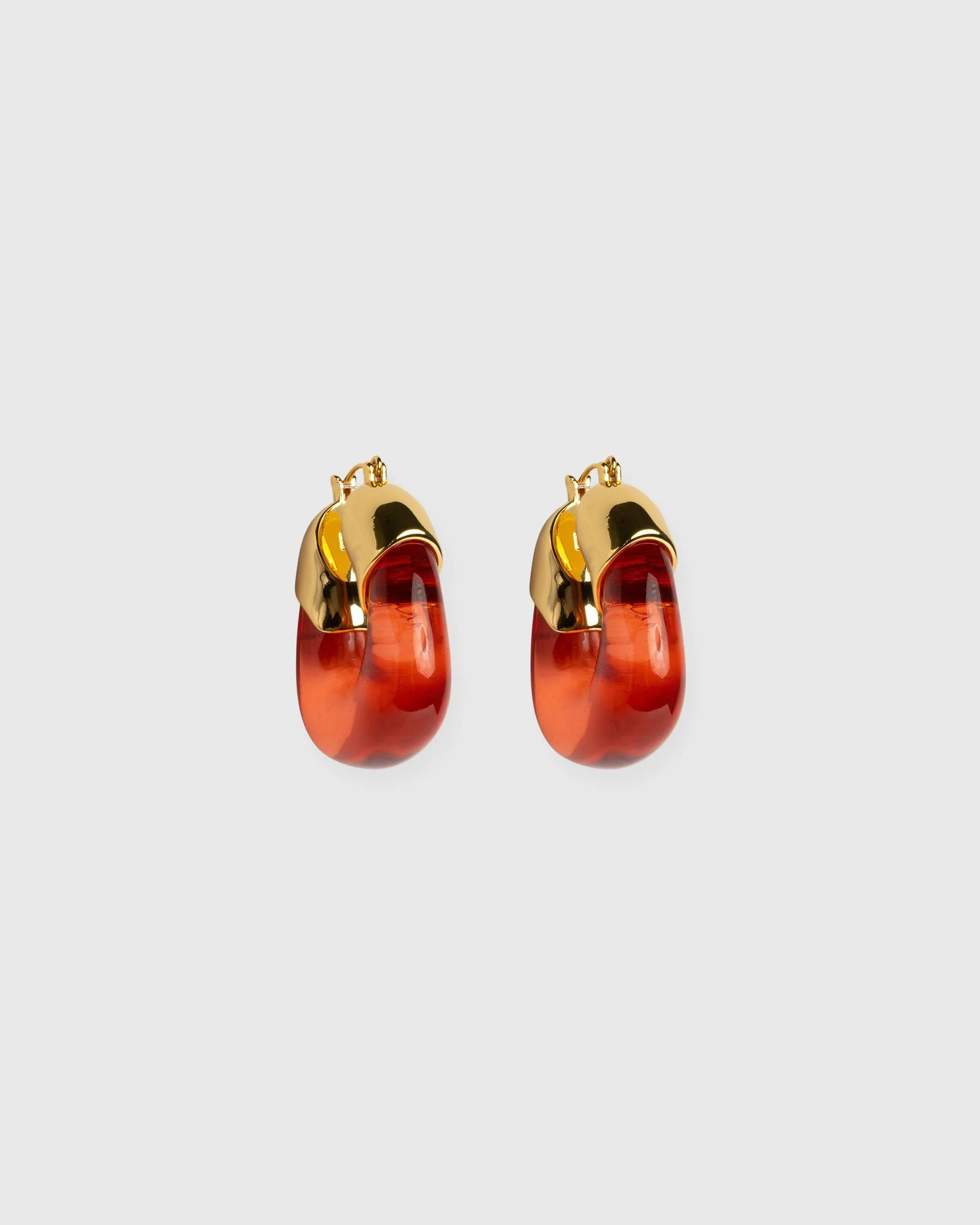 Organic Hoop Earrings in Persimmon sold by Mashburn