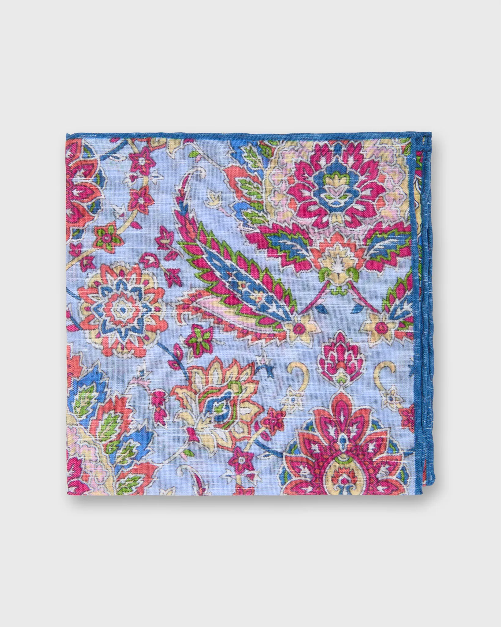 Linen/Cotton Print Pocket Square in Lilac/Multi Floral sold by Mashburn