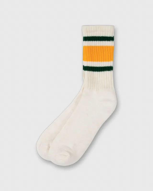 Merino Retro Socks in Gold/Forest made by American Trench