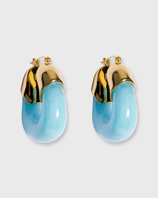 Organic Hoop Earrings in Pool sold by Mashburn