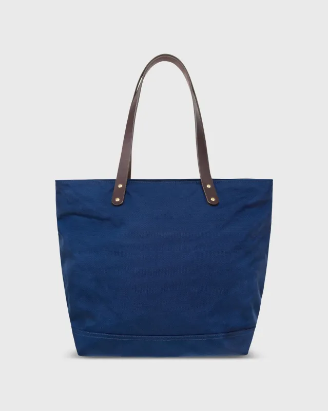 Zip-Top Tote in Navy Nylon made by Mashburn
