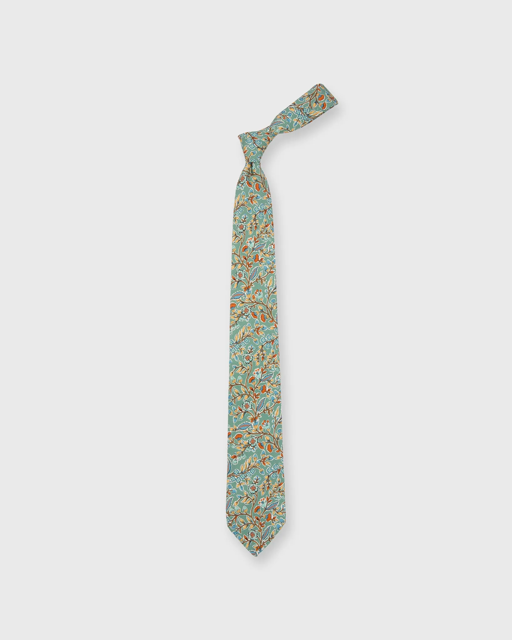 Silk Print Tie in Sage/Periwinkle/Salmon Floral sold by Mashburn product image thumbnail 3