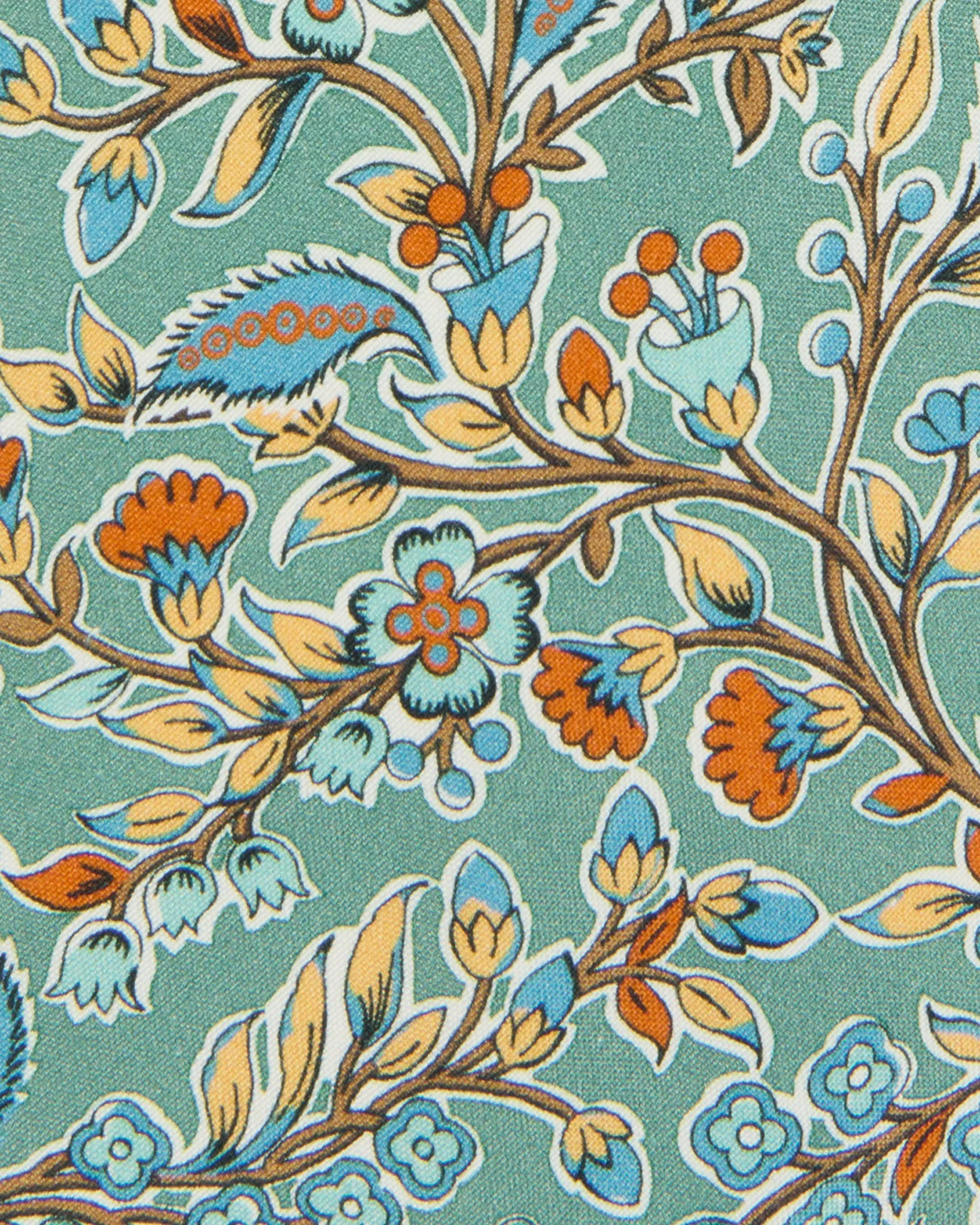 Silk Print Tie in Sage/Periwinkle/Salmon Floral sold by Mashburn product image thumbnail 2